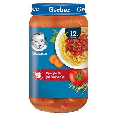 GERBER spaghetti po bolońsku, po 12. m-cu 250 g