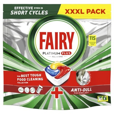 Fairy Platinum Plus Cytryna tabletki do zmywarki All In One 115 tabletek