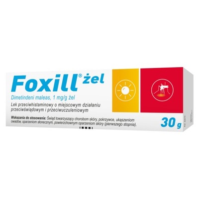 Foxill 1 mg/ g żel 30 g reakcje alergiczne LEK przeciwświądowo