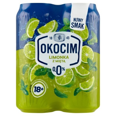 Okocim Piwo bezalkoholowe z lemoniadą limonka z miętą 4 x 500 ml