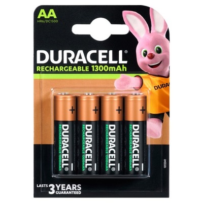 4x Akumulatorki DURACELL AA HR6 1300 mAh