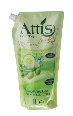Mydło Attis w płynie 1 L ogórek i oliwka