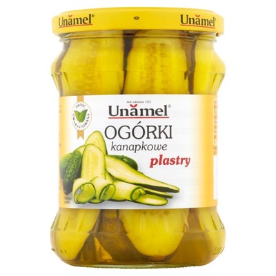 Unamel Ogórki kanapkowe plastry 460 g