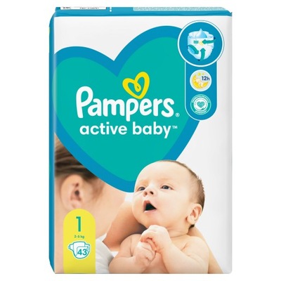 Pieluszki Pampers Active Baby rozmiar 1 2-5 kg 43 szt.