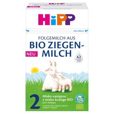 HIPP BIO od pokoleń mleko następne z mleka koziego 2, 400 g