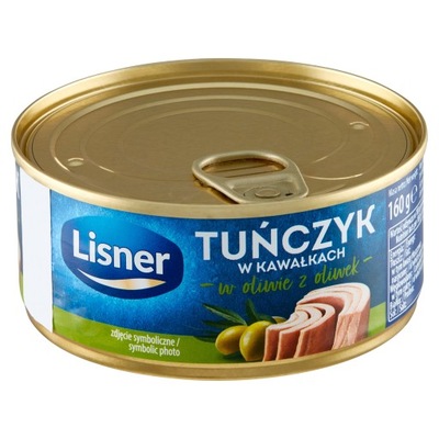 LISNER TUŃCZYK KAWAŁKI W OLIWIE Z OLIWEK 160G