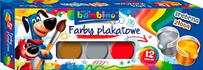 Farby plakatowe Bambino 12 szt. x 20 ml