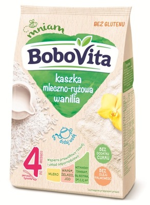 BOBOVITA KASZKA MLECZNO-RYŻOWA BEZGLUTENOWA WANILIA 4+ 230G