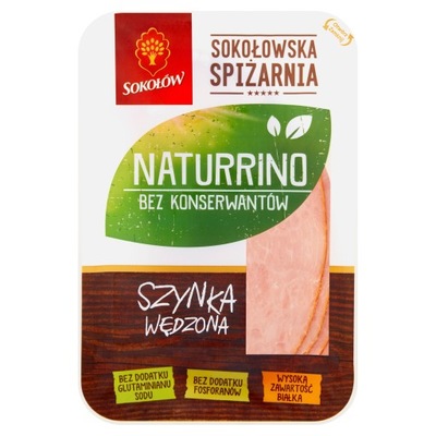 Sokołów Sokołowska Spiżarnia Naturrino Szynka wędzona 100g