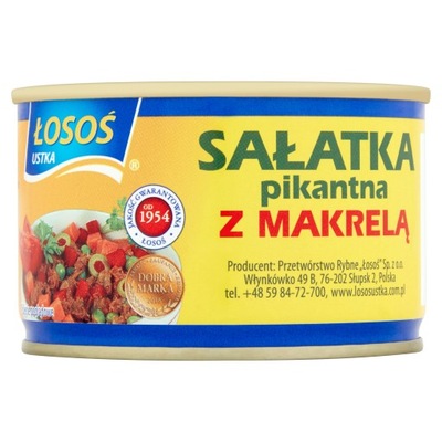 SAŁATKA PIKANTNA Z MAKRELĄ 170g ŁOSOŚ USTKA