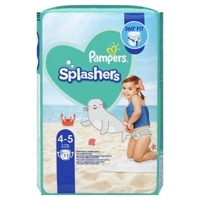 PAMPERS SPLASHERS PIELUCHY DO PŁYWANIA KĄPIELI NA BASEN R.4-5 9-15KG 11 SZT