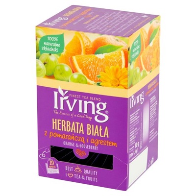 Herbata biała z pomarańczą i agrestem ekspresowa Irving 30 g