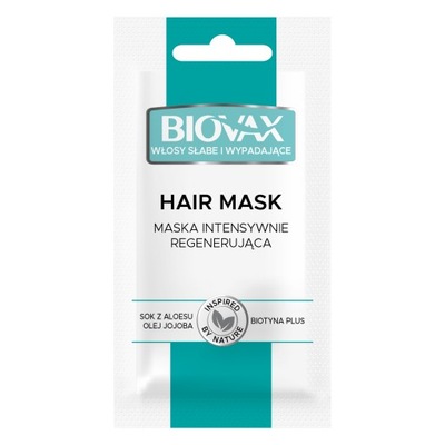 Maseczka do włosów Biovax włosy słabe i wypadające 20 ml saszetka