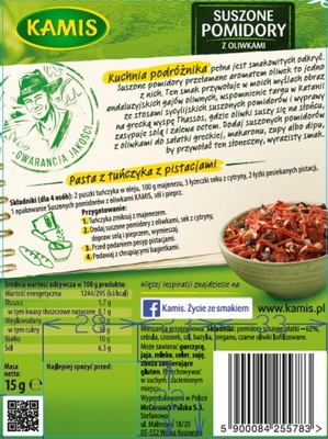 Kamis Suszone pomidory z oliwkami Mieszanka przyprawowa 15 g