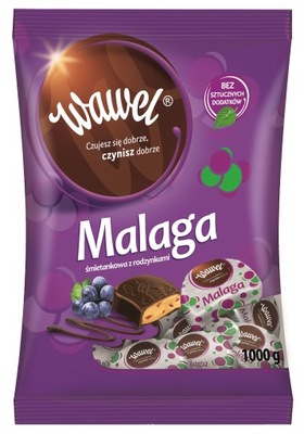 Wawel Malaga śmietankowa z rodzynkami Czekolada z nadzieniem 1 kg