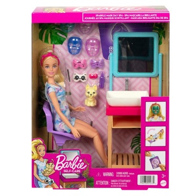 Barbie ZESTAW DZIEŃ W SPA LALKA + Akcesoria HCM82