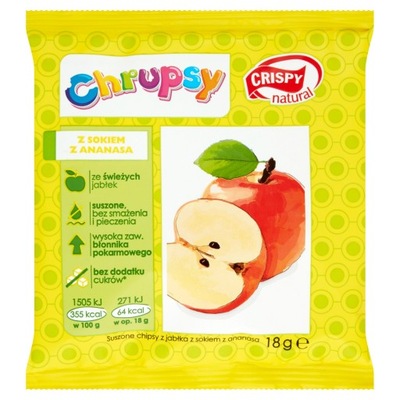 Chipsy z jabłka z sokiem z ananasa Crispy 18g