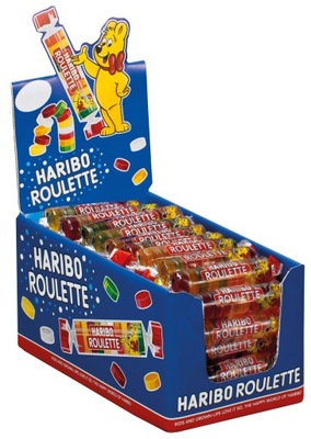 ŻELKI HARIBO ROULETTE OWOCOWE DROPSY 25 G X 50 SZT.