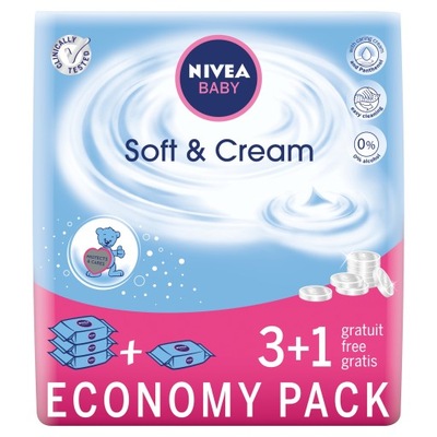 Nivea Baby Chusteczki nawilżane Soft&Cream 4x63szt