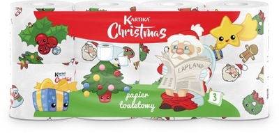 ŚWIĄTECZNY PAPIER TOALETOWY Kartika Christmas 8 ROLEK