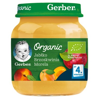 Deserek Gerber Mus Organic Jabłko brzoskwinia 125g