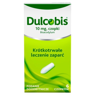 Dulcobis 10 mg czopki 6 sztuk zaparcia przeczyszczający