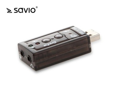 Karta dźwiękowa zewnętrzna Savio USB 7.1 AK-01