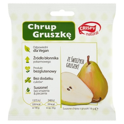 Crispy suszone chipsy z gruszki 18g