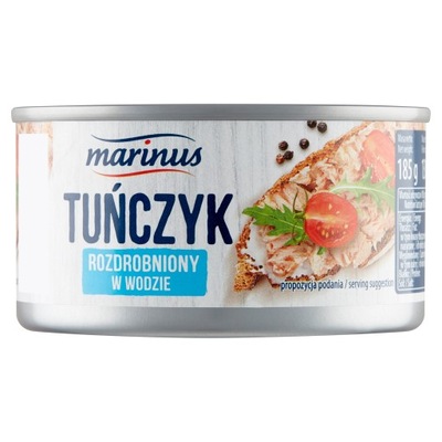 TUŃCZYK ROZDROBNIONY W WODZIE 185g MARINUS