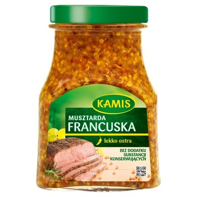 Kamis 185g MUSZTARDA FRANCUSKA lekko ostra bez konserwantów