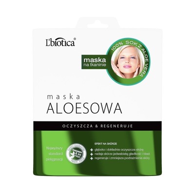 L'biotica maseczka aloesowa na płacie 23 ml