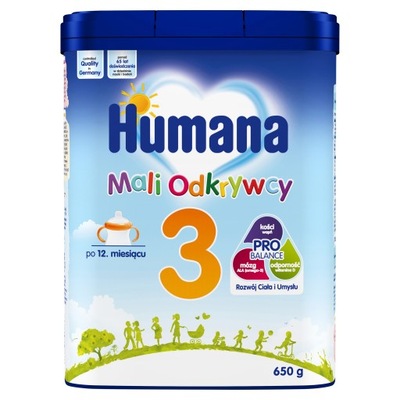 Mleko modyfikowane Humana 3 650g 12m+