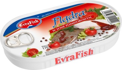 Flądra w sosie pomidorowym 170g Evrafish