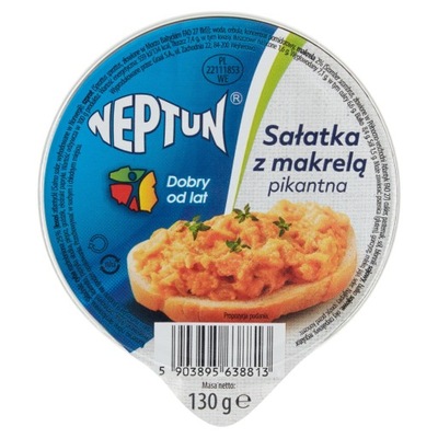 SAŁATKA PIKANTNA Z MAKRELĄ 130g NEPTUN