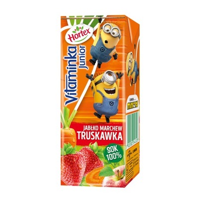 Sok Truskawkowy, Jabłkowy, Marchewka Vitaminka 200 ml