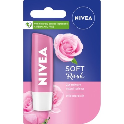 Nivea Pomadka pielęgnująca Soft Rose 4,8g