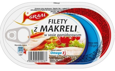 FILETY Z MAKRELI W SOSIE POMIDOROWYM 170g GRAAL