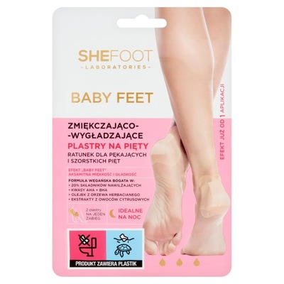 SheFoot Baby Feet Zmiękczająco-wygładzające plastry na pięty