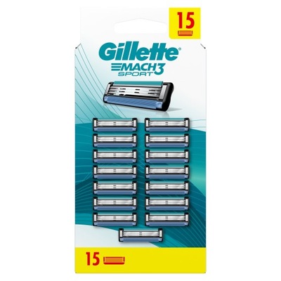 Gillette Mach3 Sport Wkłady wymienne do maszynki dla mężczyzn, 15 sztuki