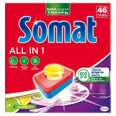 Somat All In One Tabletki Kapsułki do zmywarki 46 szt