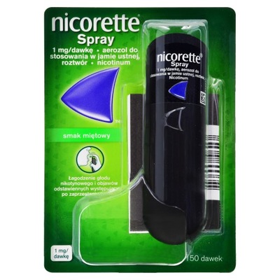 Nicorette Spray smak miętowy 1 mg 13,2 ml 150 daw nikotyna rzucanie palenia
