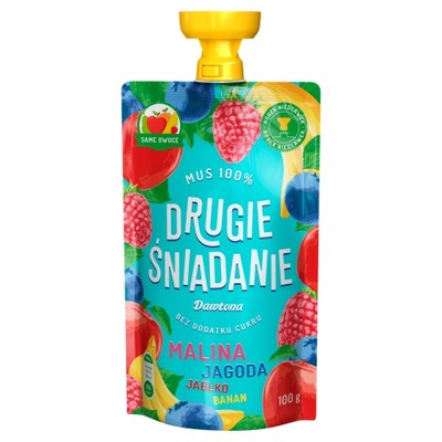 DRUGIE SNIADANIE MUS MALINA/JABLKO/JAGODA/BANAN DAWTONA 100 G