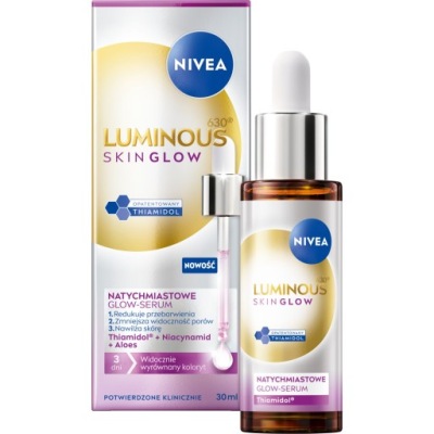 NIVEA LUMINOUS SKIN GLOW GLOW SERUM Z THIAMIDOLEM NA PRZEBARWIENIA