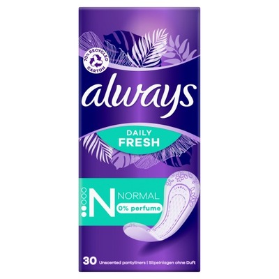 Always Daily Fresh Normal, 0% perfume 30 szt.