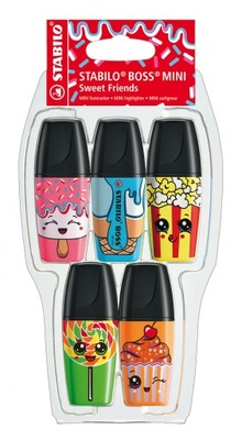 Zakreślacz STABILO BOSS MINI Sweet Friends etui 5 szt.