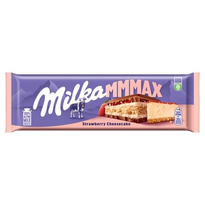 MILKA Mmmax STRAWBERRY CHEESECAKE czekolada nadzienie sernik truskawka 300g