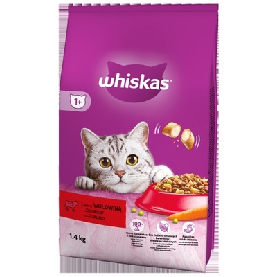 WHISKAS WOŁOWINA 1,4KG