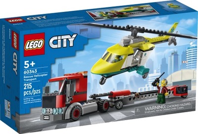 LEGO CITY TIR Laweta Helikoptera Ratunkowego Ciężarówka Transport 5+