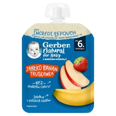 Mus jabłko banan truskawka Gerber 80 g