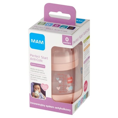 MAM Butelka Anti-Colic 130ml 0m Girl